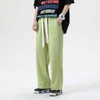 5 colors casual pants men fashion oversized wide leg pants men streetwear korean loose plaid straight pants mens trousers m 3xl