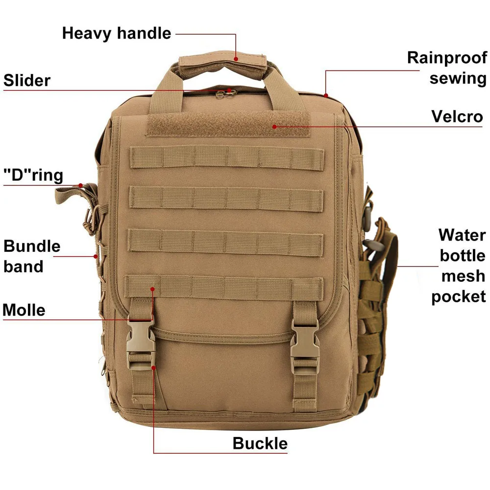 Tactical Military Outdoor 14'' Laptop Backpack Men's Molle Hunting Waterproof Hiking Camping Tablet Shoulder Travel Bottle Bag |