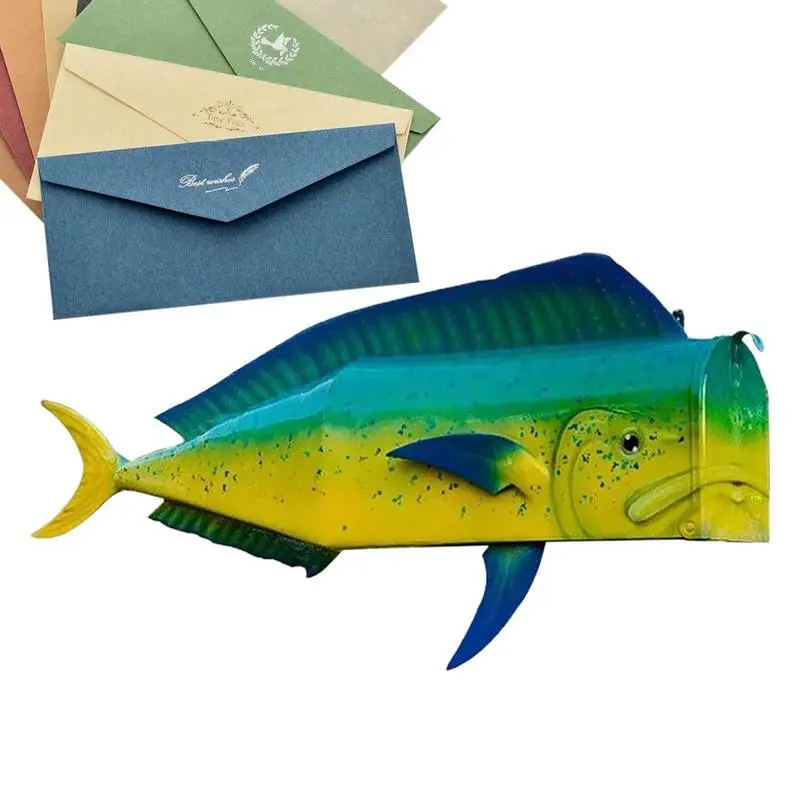

Fish Mailbox Metal Fish Mailbox Funny Garden Decor Mailbox Reusable Colorful Street Park Fish Mailbox For Outdoore Parks Gardens