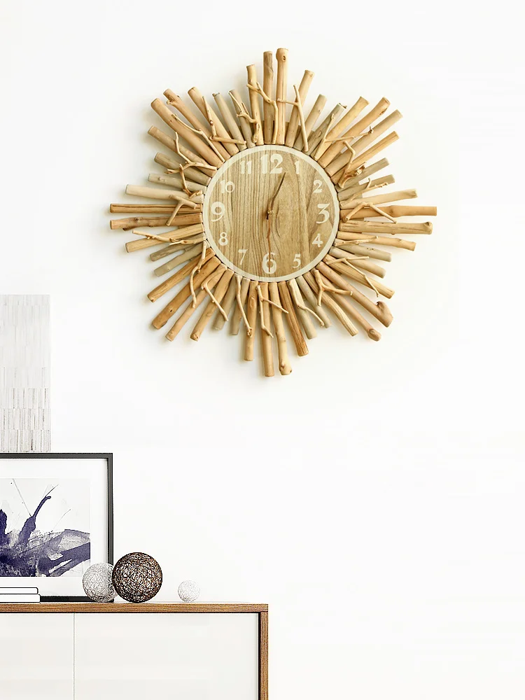 

handmade solid Wood. silent Circles Alarm wall Alarm bedroom Hotel. Alarm modern Simple. Creative personality Light luxury