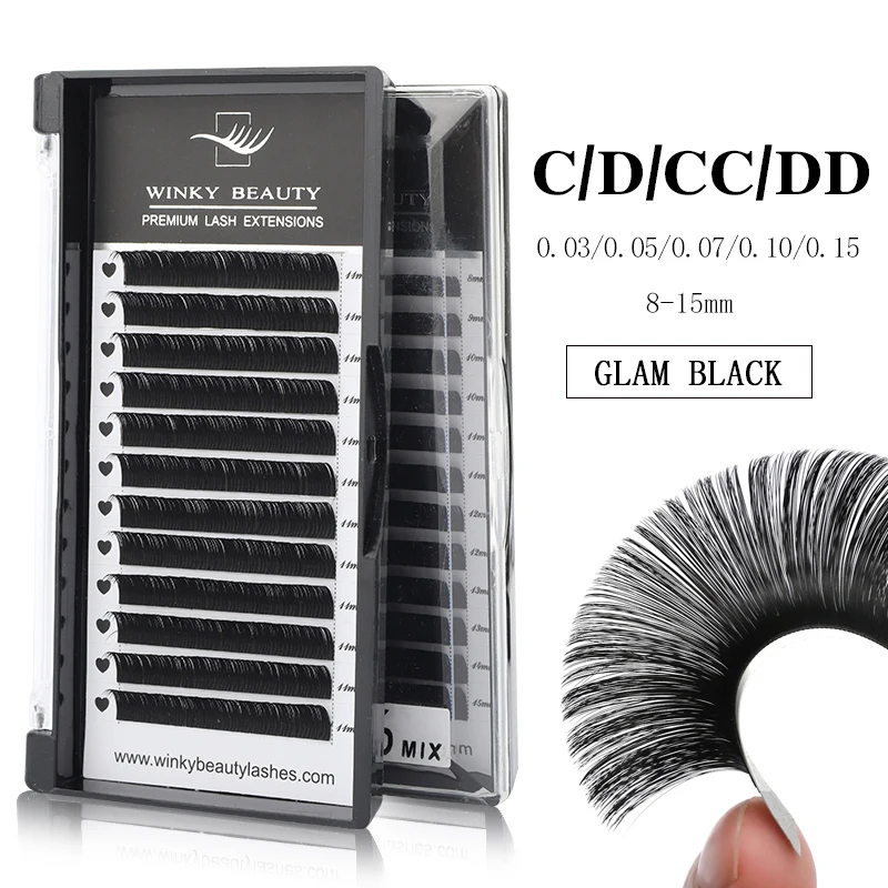 

Winky Beauty Individual Classic Eyelash Extension C/D Curl Lashes Extension Russian Volume Lashes Faux Mink Professional Cilios