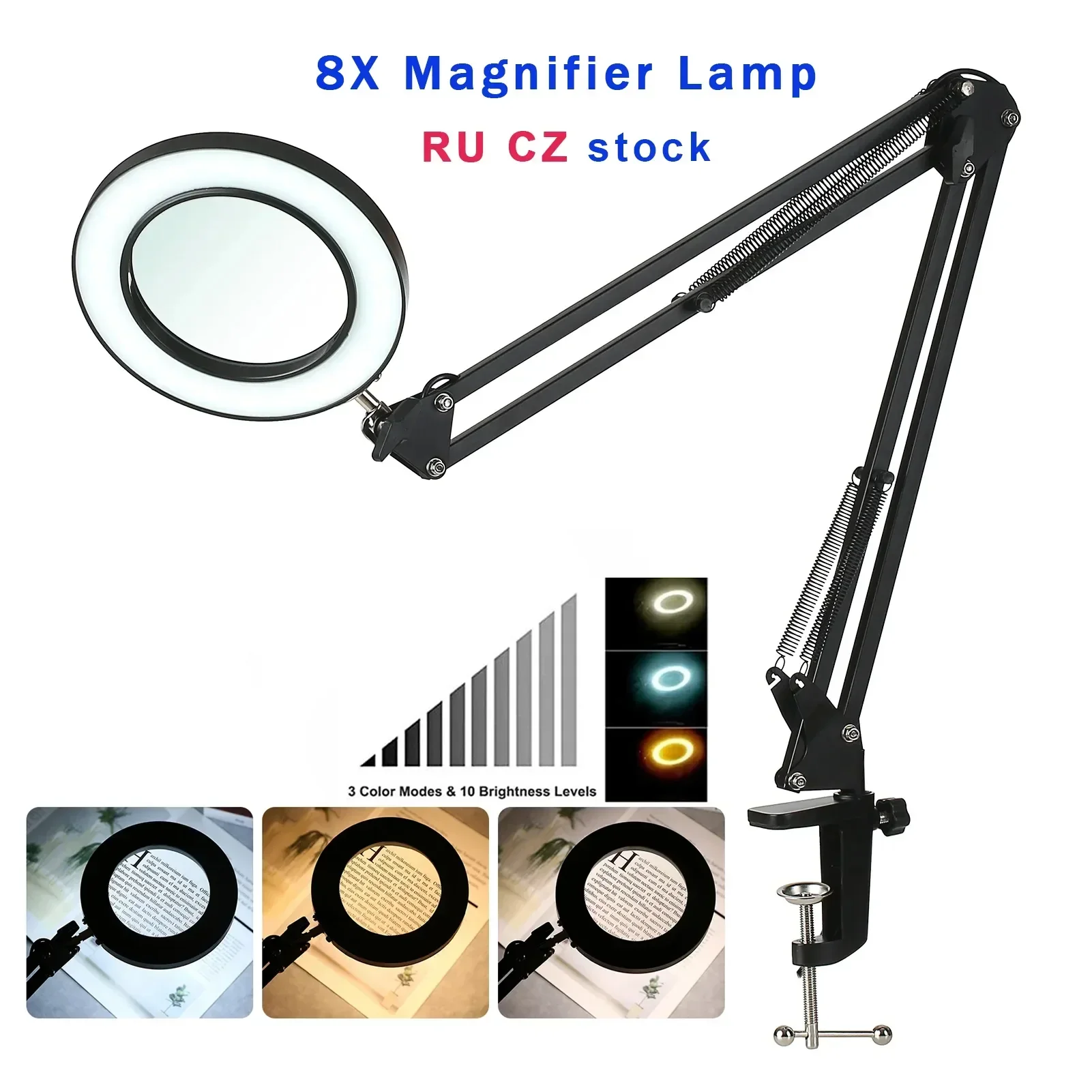 

USB Lamp Repair/table Glass Magnifier for Tool Dimmable Magnifying Soldering Illuminated LED Iron Beauty Lamp/skincare