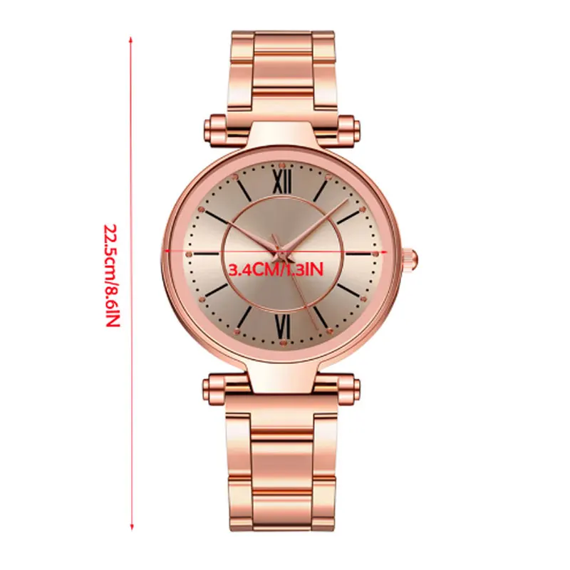 Повседневные женские кварцевые часы с ремешком из нержавеющей стали аналоговые