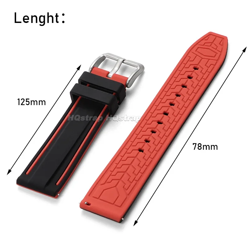 Фото Silicone Strap 20mm 22mm 24mm 26mm Rubber Watch Band for Rolex for Seiko Bracelet Quick Release Waterproof Universal Wristband №5
