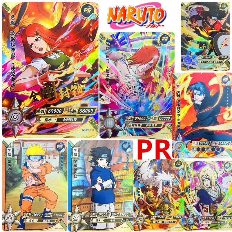 

KAYOU Genuine Anime Naruto PR Card Kakashi Uchiha Tsunade Kushina Jiraiya Sasuke Naruto Tsunade Rare Collection Card Toy Gift