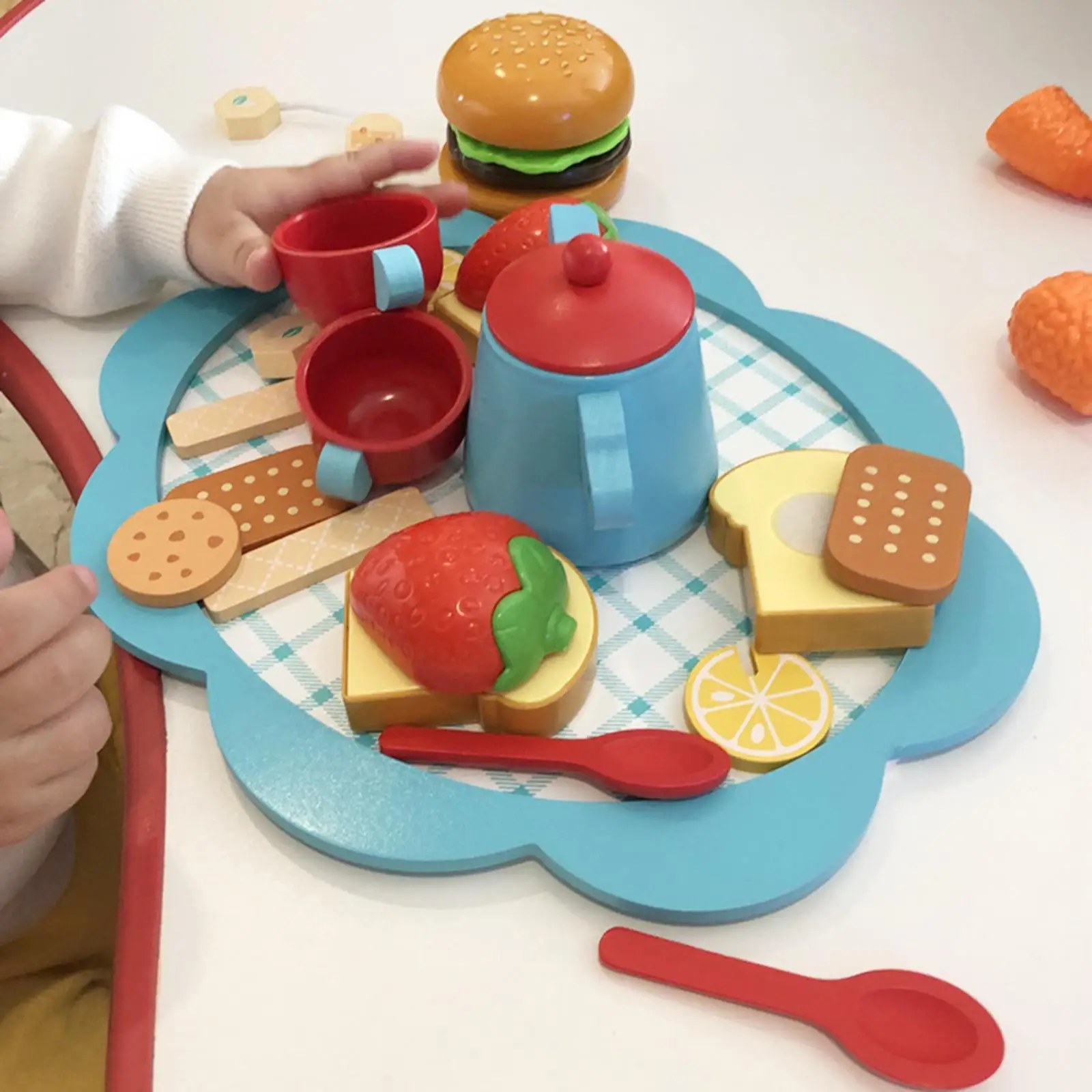 

Pretend Play Role Play Toys Food Tea Party Toy for Birthday Gifts Toddlers
