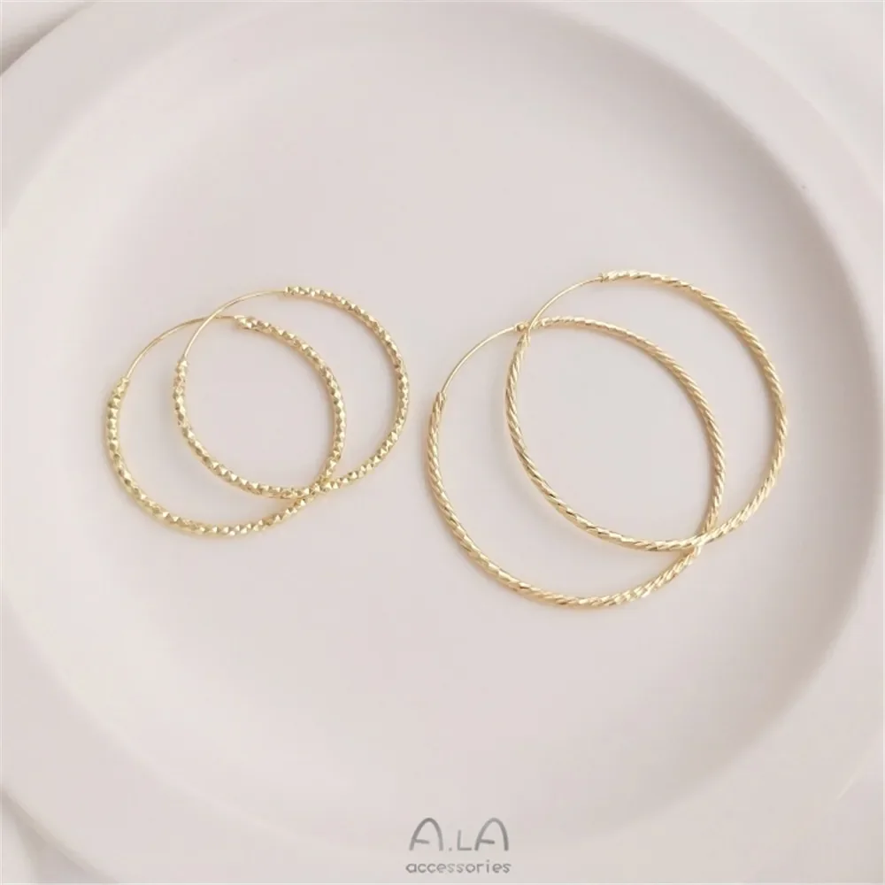 Простые кольца простые модные серьги 14-каратное золото защитные легкие