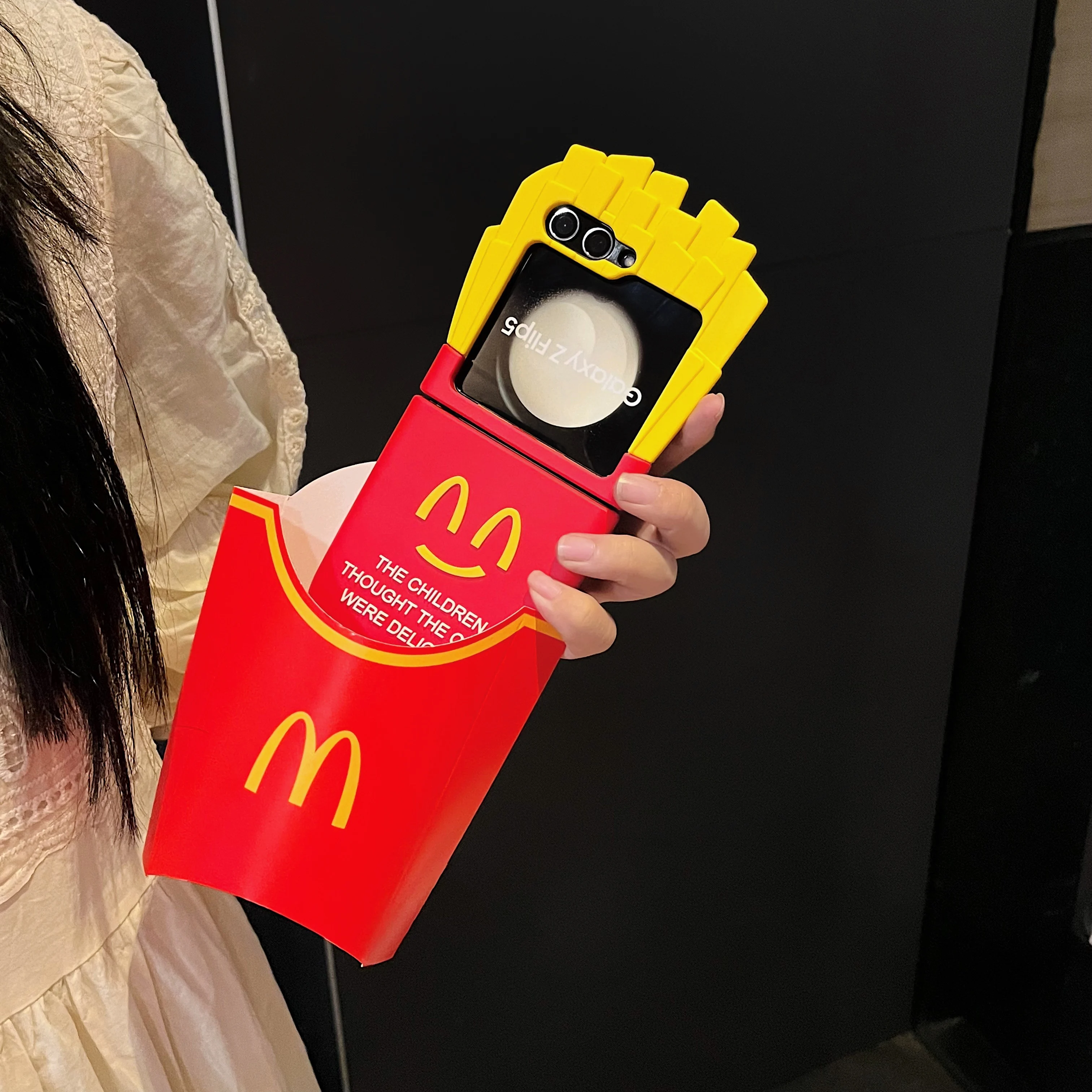 3D милый чехол для телефона с картофелем фри ремешок Samsung Galaxy Z Флип 5 4 3 Flip5 Flip4