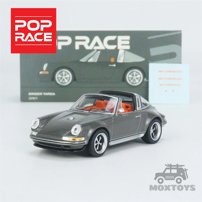 

POPRACE 1:64 Singer Targa металлическая серая литая модель автомобиля