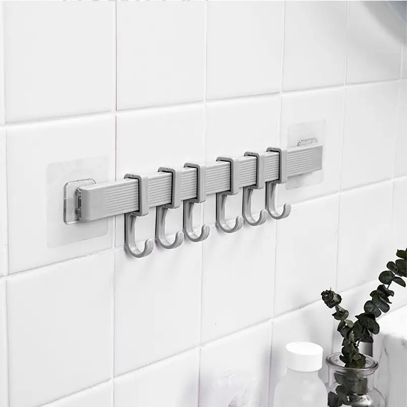 

Multifunction Kitchen Storage Hook Cupboard 6 Hook Home Organizer Storage Rack Pantry Chest Tools Towels Hanger Wardrobe Rack