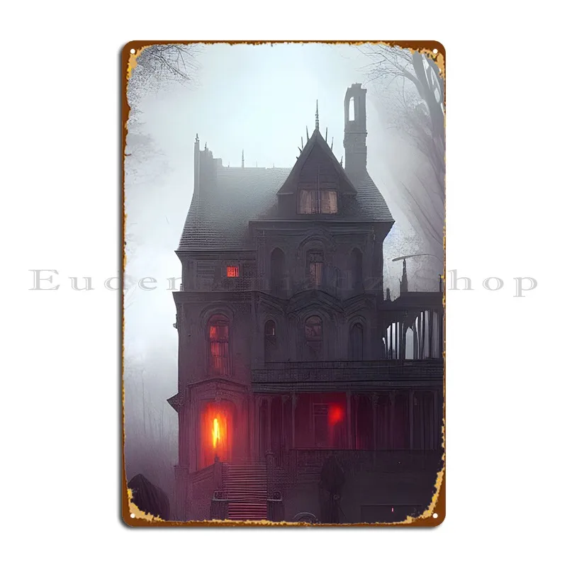 

Металлическая табличка с привидениями Для дома-жука, Настенный декор для паба, бара, дизайн кинотеатра, жестяной плакат