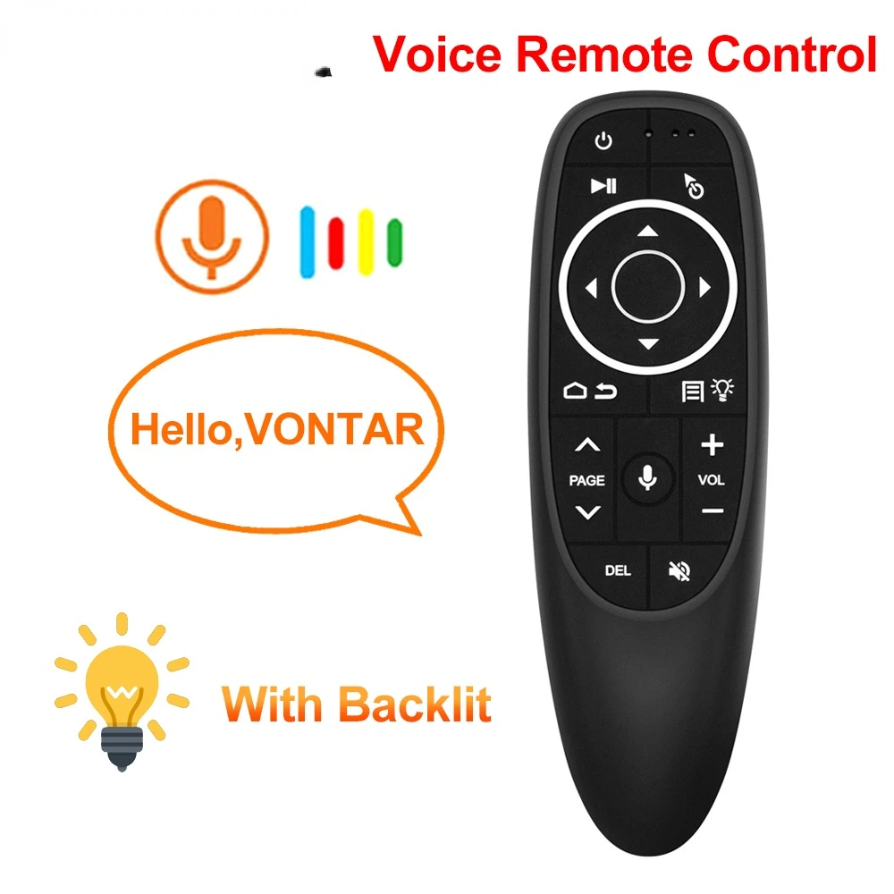 Vontar-control remoto de voz g10 g10s pro, 2,4g, sem fio ar, ratón giroscópio ir, para android tv, caixa hk1, h96 max