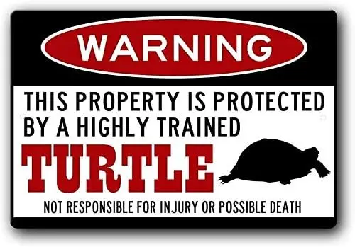 Wsesgn Turtle Sgn Funny Metal Sgns Черепаховые аксессуары Warnng для домашних животных Reptle Alumnum 8 X 12