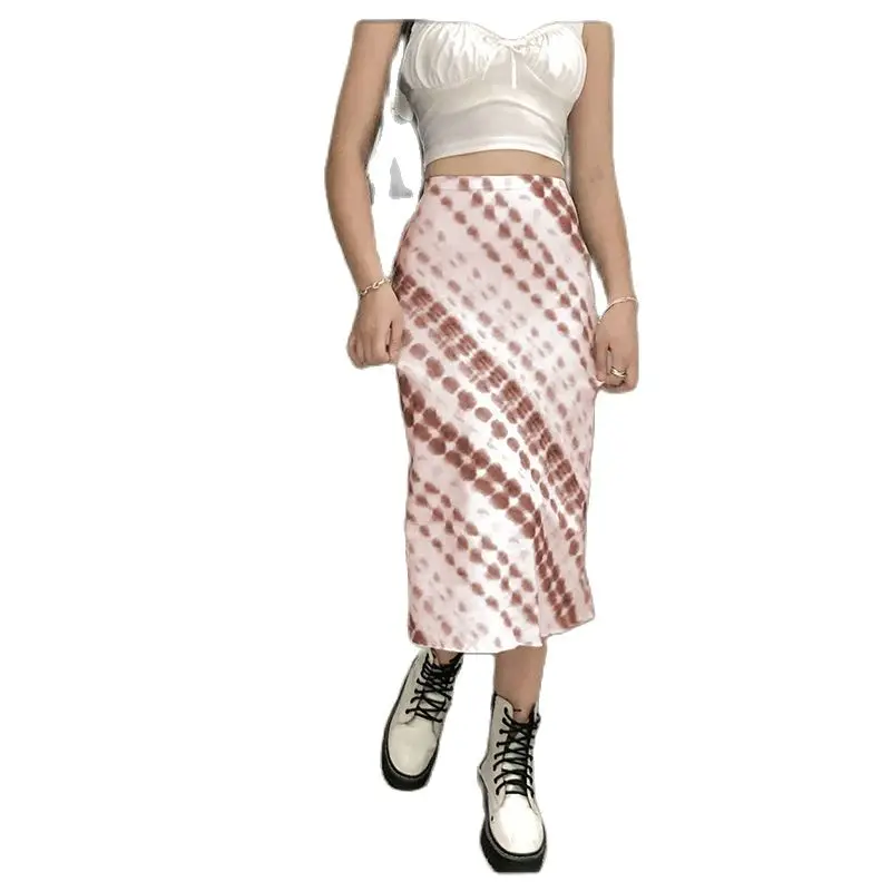 

Женская длинная юбка с завышенной талией, черная или коричневая Повседневная приталенная юбка в уличном стиле, весна-лето 2022