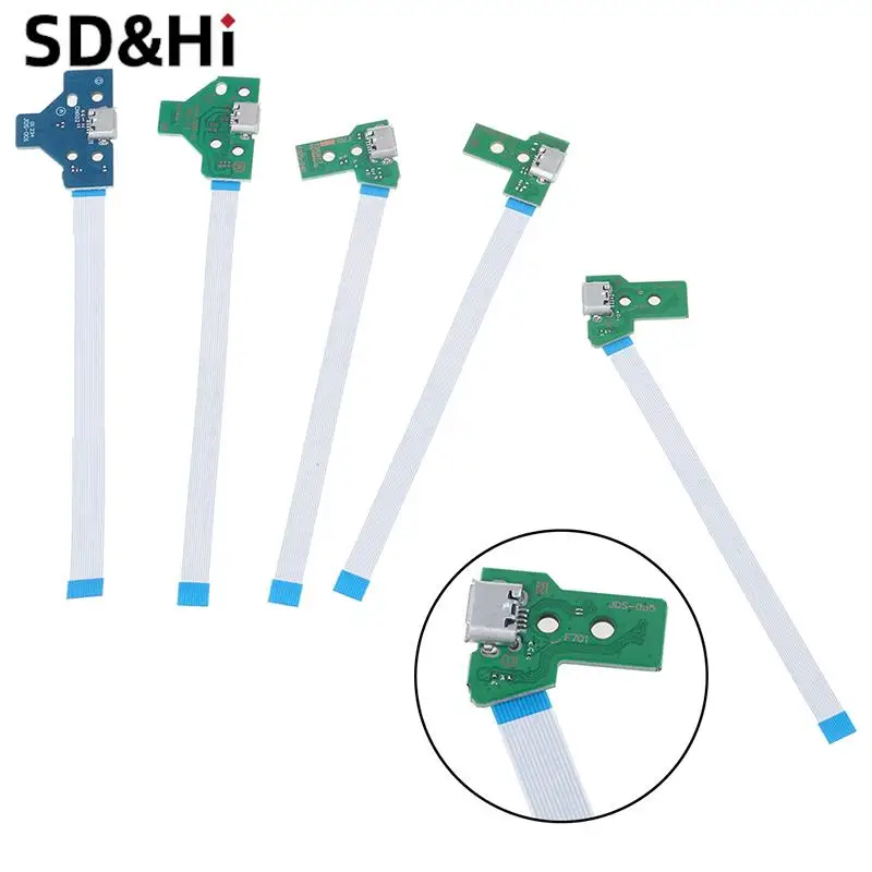 

1pc For PS4 Controller USB Charging Port Socket Circuit Board For 12Pin JDS 011 030 040 055 14Pin 001 Connector