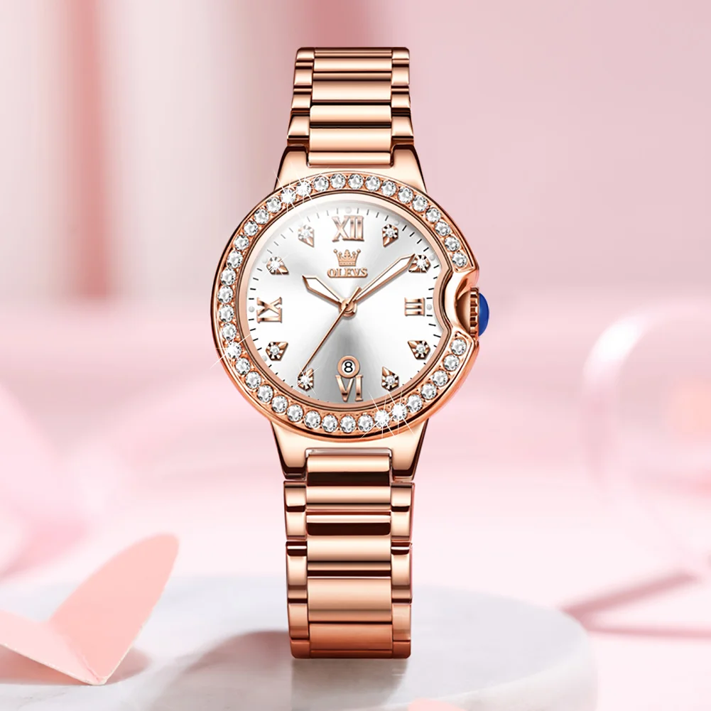 

Women Quartz Wristwatch Stainless Steel Watchband 30M Waterproof Elegant Female Clock