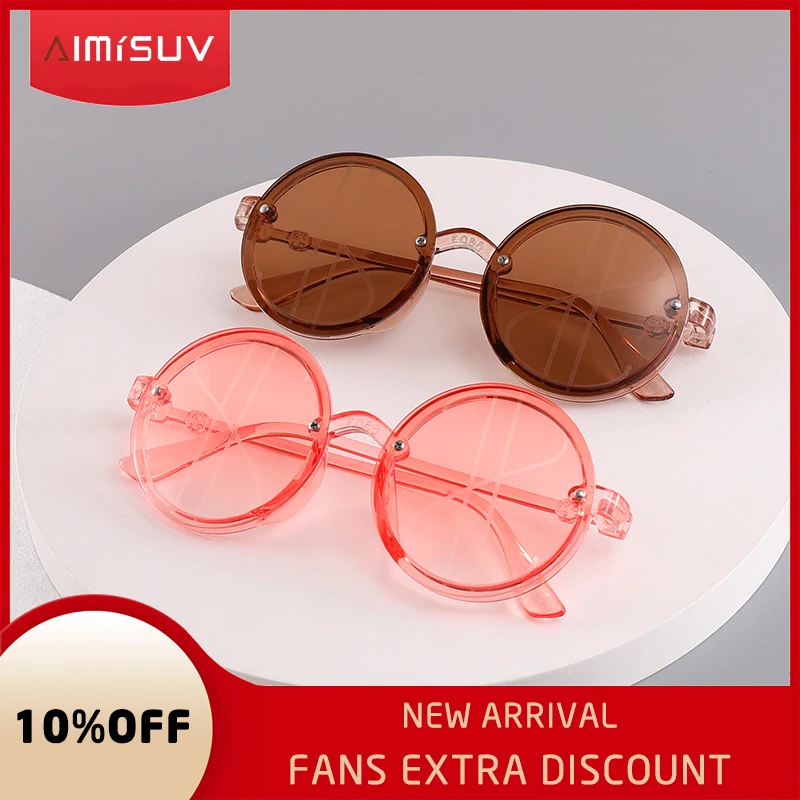 Детские круглые солнцезащитные очки AIMISUV в форме доллара США, милые детские праздничные солнцезащитные очки для мальчиков и девочек, темные...