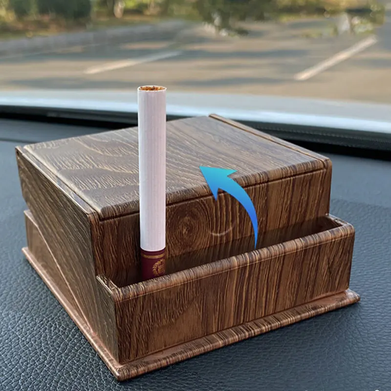 

Automatic Cigarette Case Wood Grain Cigarette Smoker Decorative Supplies Modified Car Home Dual-use 20 Cigarette Accessories