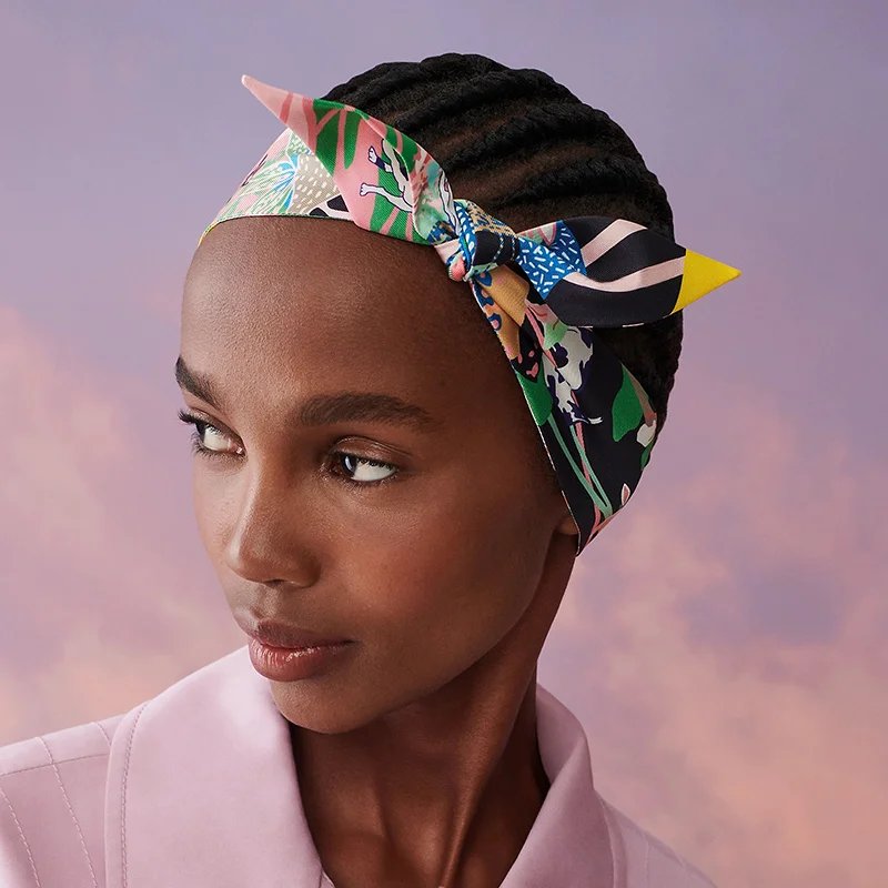 100% шелковый шарф-кольцо шейный платок осень 2023 Модный женский с принтом шарфы для