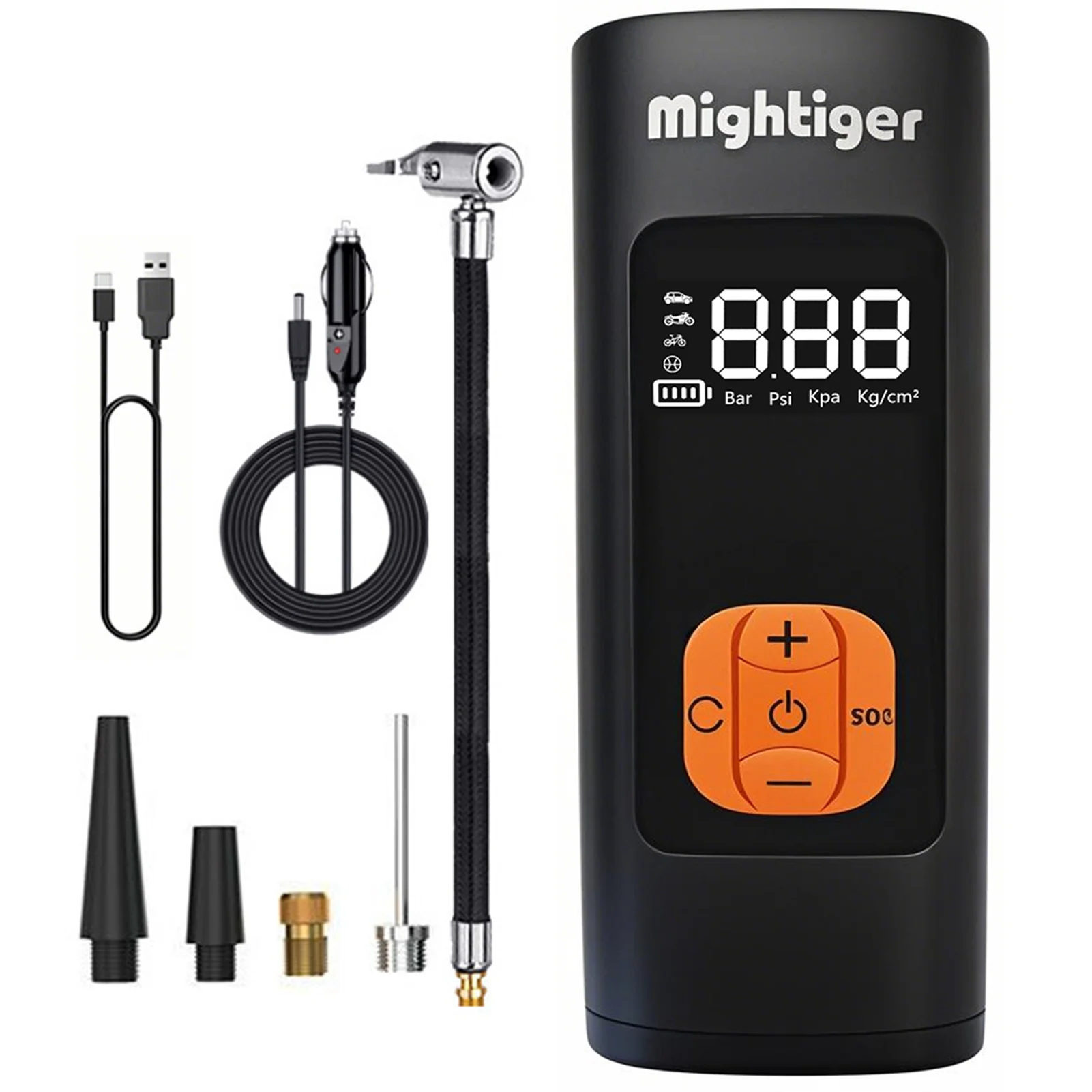 

Беспроводной автомобильный воздушный насос 6000 мАч, портативный воздушный компрессор для автомобиля, мотоцикла, велосипеда, электрический насос для накачивания шин с ЖК-цифровым дисплеем