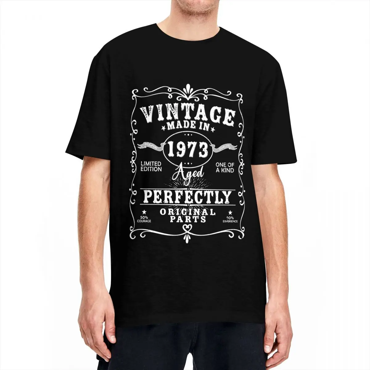 

Мужские Винтажные футболки для новорожденных, сделано в 1973 году, 50-й день рождения, сумасшедшая 100% хлопковая футболка, ограниченная серия фу...
