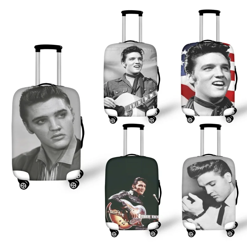 2023 Selling Crazy Elvis Presley Print Elastic Suitcase Protective Case Trolley 18-32 Inch Luggage Dust Cover Travel Accessories
