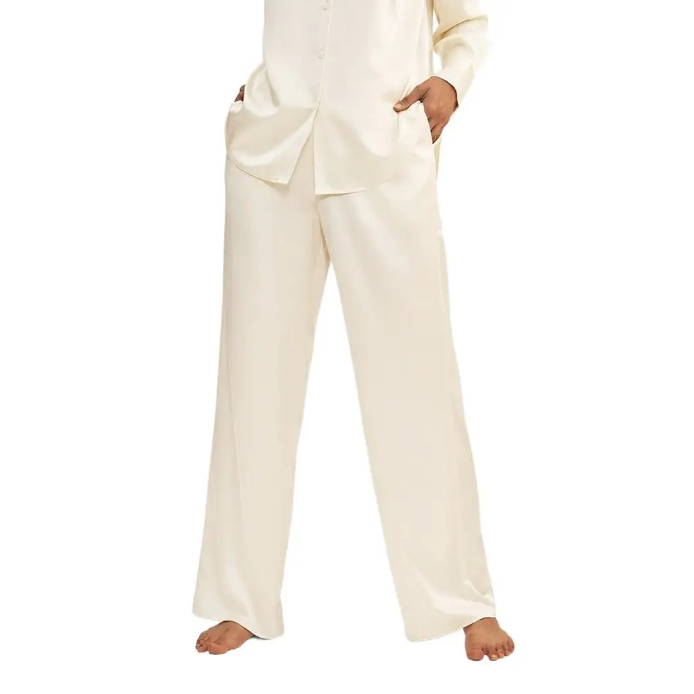 22 Momme Viola Oversized Silk Satin Pajama Set 2022 New Femme Casual Sleepwear Suits Ladies Overalls Real Silk Ensemble Femme