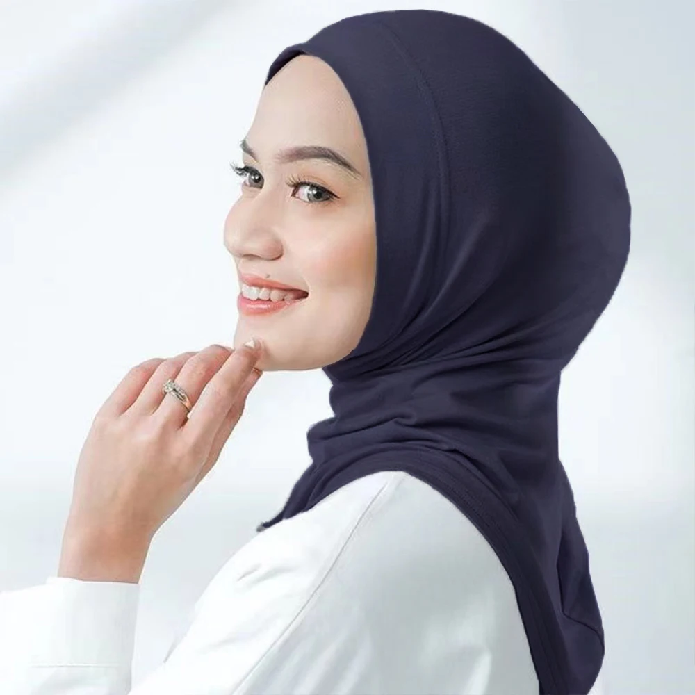 Berretti Hijab Interni Con Colletto Finto Comodo Cofano Moda Underscarf Musulmano Per Le Donne Morbido Elastico Traspirante Casual Turbante Mujer