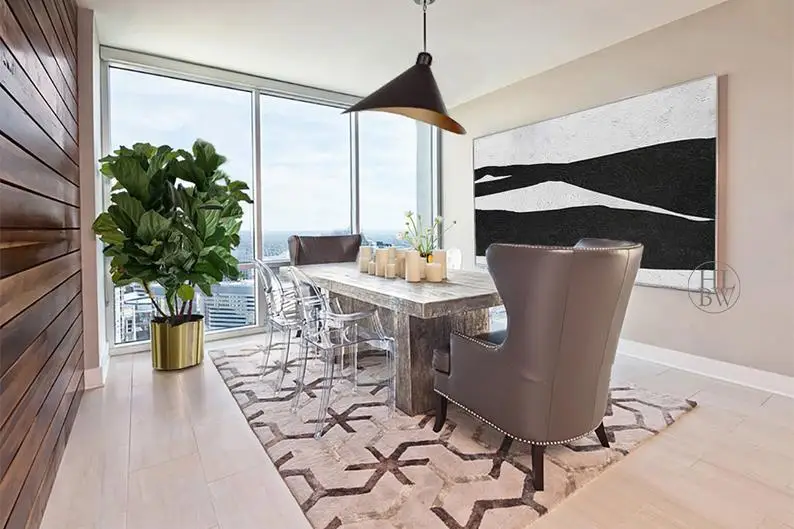 

Abstract Landscape Abstract Horizon Abstract Original Painting on Canvas Art, Gift For Him Gift For Her-Hannah Lee Black White