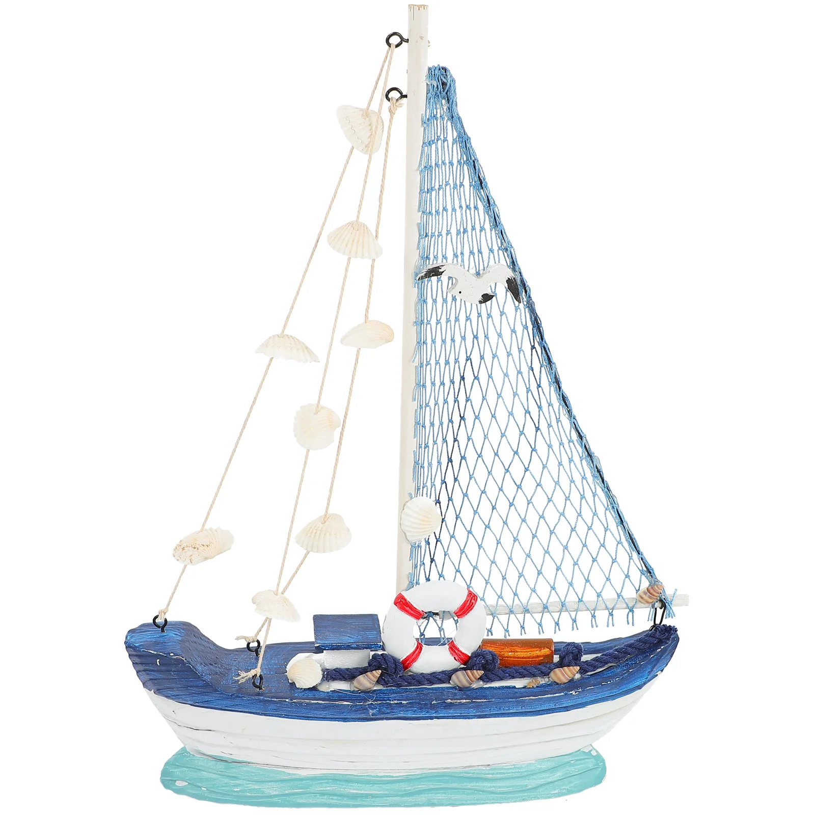 

Boat Sailing Nautical Ornament Wooden Decor Model Sailboat Ship Wood Miniature Tabletop Decoration Coastal Sailhouse Beach Ships