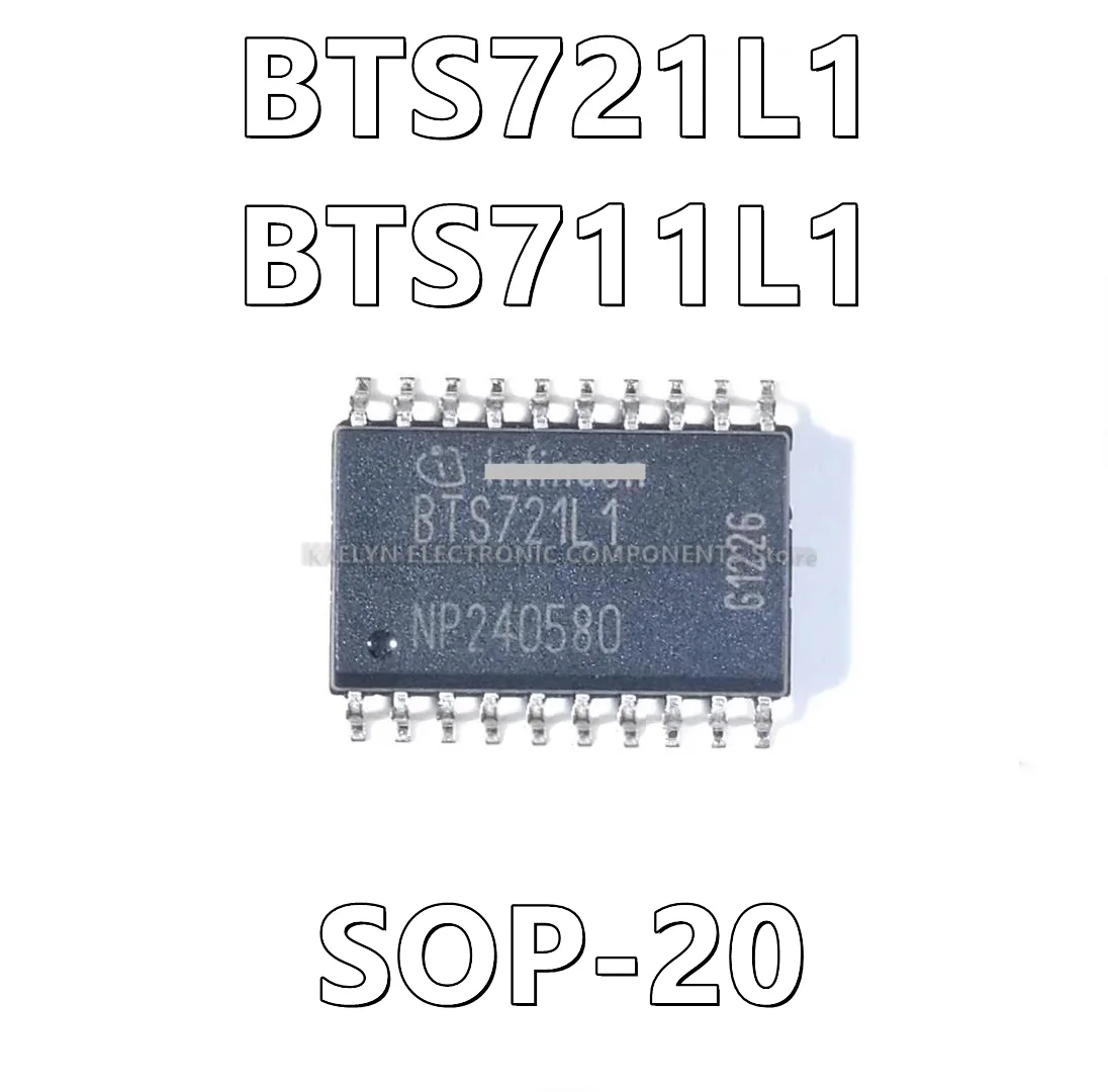 

5pcs/lot BTS721L1 BTS721 BTS711L1 BTS711 Power Switch/Driver 1:1 N-Channel 2.5A PG-DSO-20