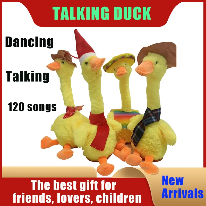 

Room Decor Figurine Home Decoration Accessories Dancing Doll Speak Talking Duck 120 Sounds Toy Gift For Children Lovers Friends