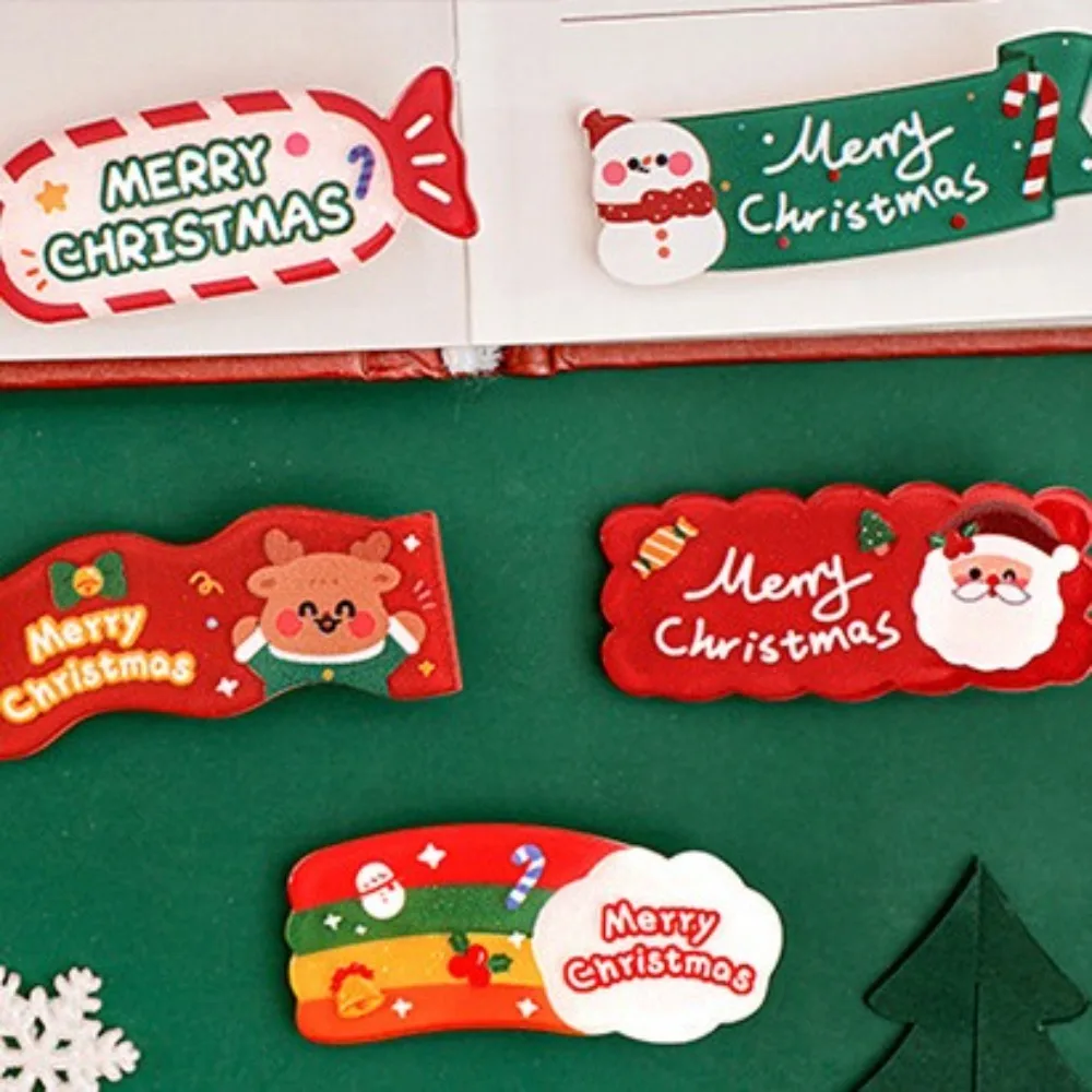 Рождественская акриловая заколка для волос Kawali лось Санта-Клаус снеговик