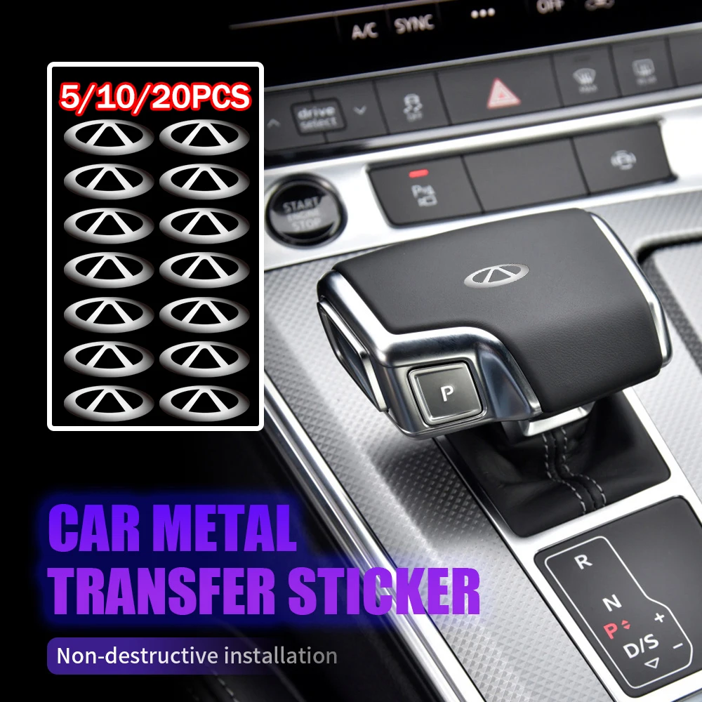 

5/10/20PCS Car Steering Wheel Dashboard Decor Nickel Stickers For CHERY TIGGO 34 7 PRO 8 4 5 3 2 T11 5X Amulet Fora QQ IQ Fulwin