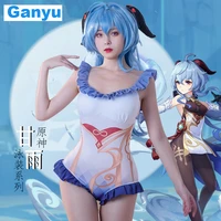 game genshin impact cosplay costumes anime project coconut sheep ganyu campus swimsuit japanese girl kawaii bikini bodysuit