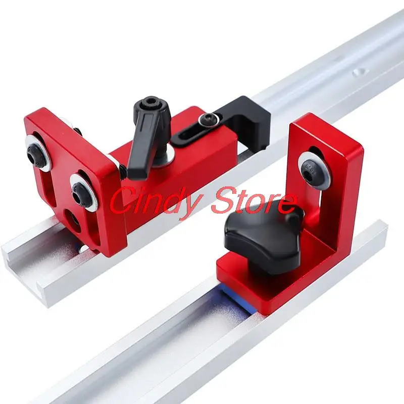 Aluminium Profile Fence 75 Type Miter Track T-track Backer W/Scale Sliding Brackets T-Slot For Table Saw Woodworking Workbench