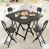 Portable Folding Table Modern Simple Living Room Dinning Table Set Furniture Solid Wood Restaurant Kitchen Table Folding Chair
