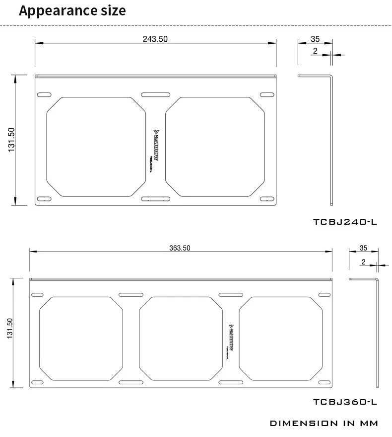 Внешний Монтажный кронштейн Barrow 240/360 мм для вентиляторов 120