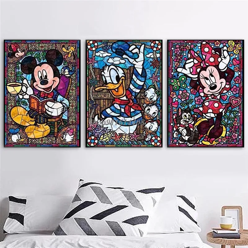 

Disney Anime Cartoon Mickey Minnie Mouse Wall Art Canvas Painting Poster Print Room Wall Decoration Picture on The Kid Home Wall