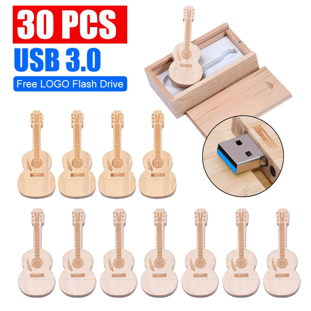30 шт. бесплатный индивидуальный логотип флэш-накопитель для гитары USB-накопитель