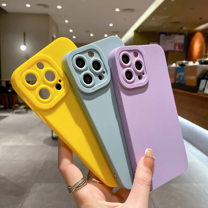 Simple And Pure Color Imitation Liquid Silicone Phone Case For iphone 14 13 12 11 Pro Max X XR XSMAX 7 8 Plus TPU Case Cover