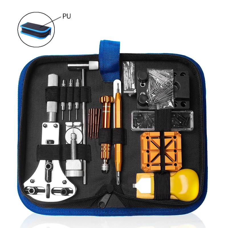 159pcs Watch Clock Repair Tool Kit Watchmaker Link Pin Remover Case Opener Spring Bar Repair Set Disassemble Battery Replacement