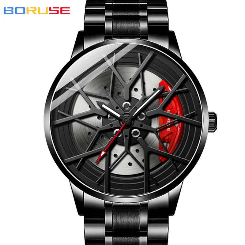 BORUSE – montre-bracelet à Quartz en acier inoxydable pour homme  accessoire de mode  de luxe