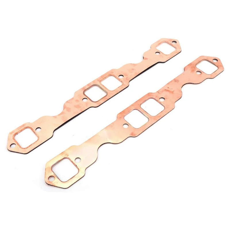

2Pcs SBC Copper Header Exhaust Gasket Seal For Chevy SB 327 305 350 383 283-327-350-383-400
