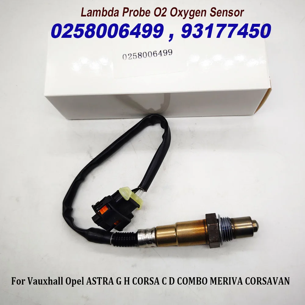 

0258006499 93177450 Лямбда-зонд O2, датчик кислорода для Vauxhall Opel ASTRA G H CORSA C D COMBO MERIVA CORSAVAN Mk 13103981