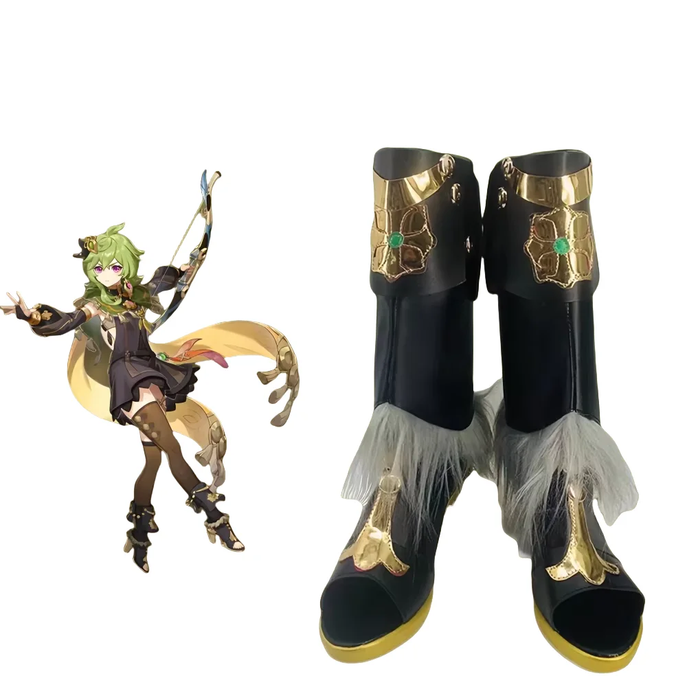 Обувь Collei для косплея GenshinImpact ботинки до середины икры женские из искусственной