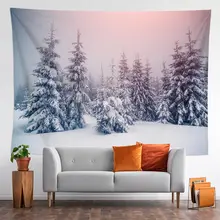 Winter Snowing Snow Landscape Printed Tapestry Wall Hanging Bohemian Large Background Tapestries Wall (1)