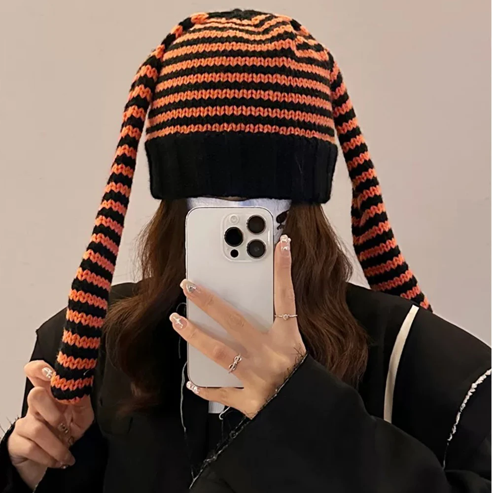 Шапка-бини с заячьими ушками