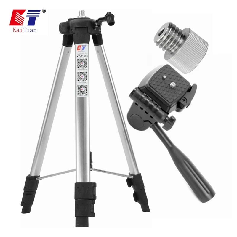 KaiTian Tripod for Laser Level Adjustable Height Thicken Aluminum 1.5M 5/8 Inch Tripod Stand For Self-Leveling Line Level Lasers