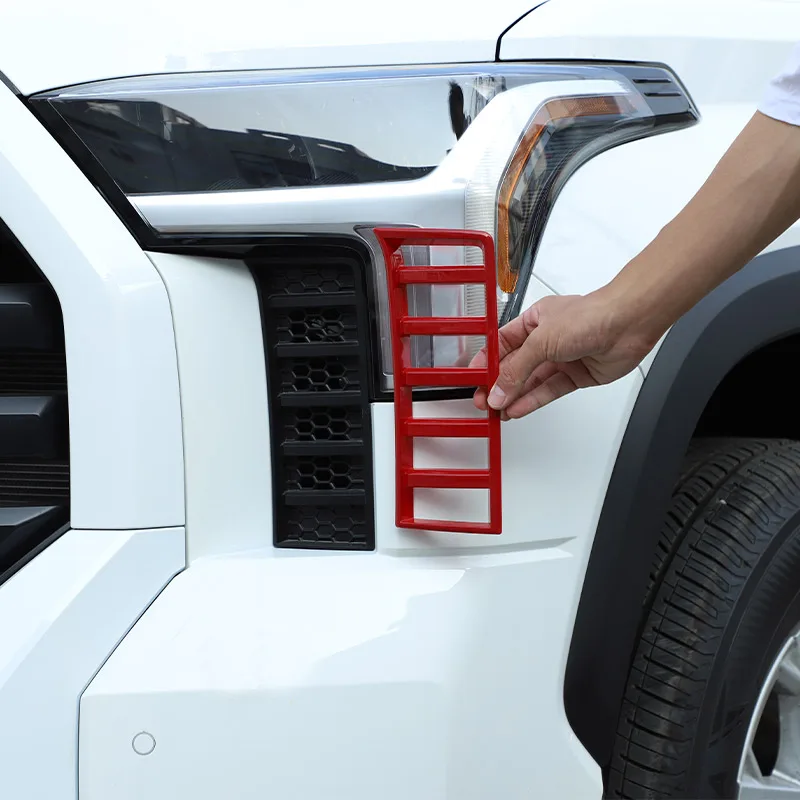 

Для Toyota Tundra 2022-2023 ABS углеродное волокно/красный/серебряный автомобильный передний воздухозаборник Аксессуары для автомобилей